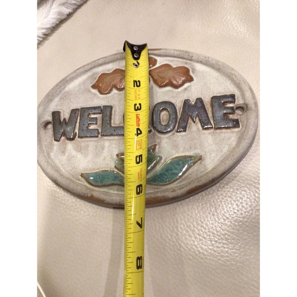Welcome Sign For Home Clay Signed On The Back By Canterbury Pottery Co - Picture 5 of 6